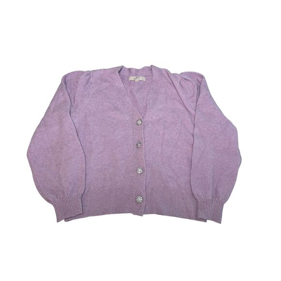 Anne Taylor LOFT Purple Bedazzled Cardigan Sweater- Small - Picture 9 of 16